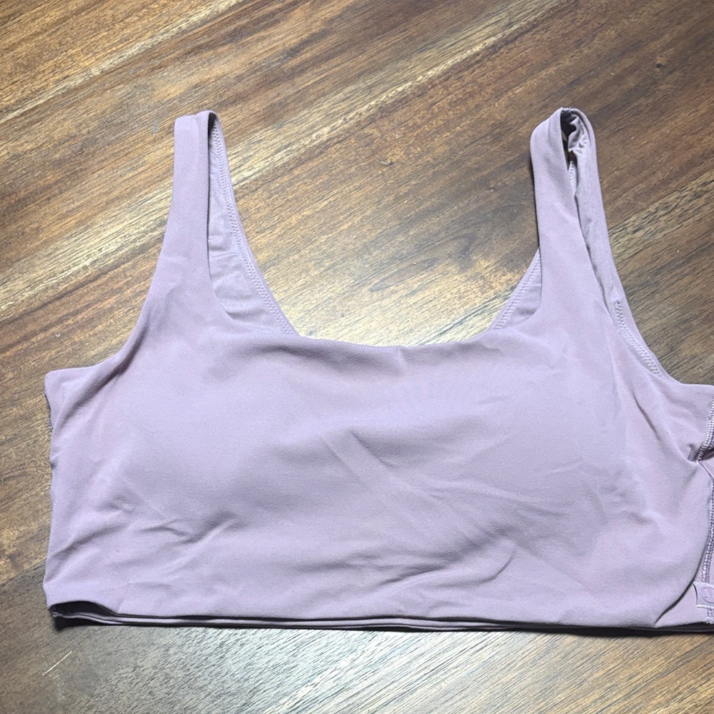 Lululemon Bend This Scoop and Square Bra in lavender.